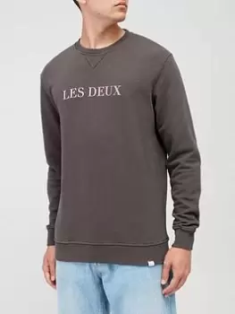 image of Les Deux Logo Sweatshirt - Charcoal