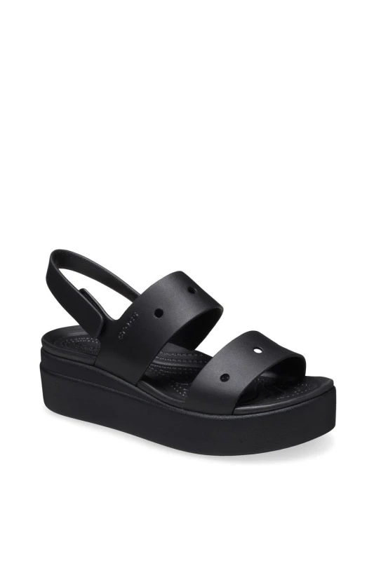 Image of Crocs Womens Brooklyn 4U Wedge in Black Size: 7 Black Female 7