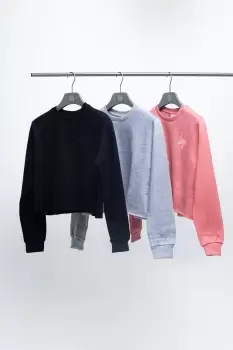 Image of HYPE THREE PACK MULTI KIDS CROP CREW NECK