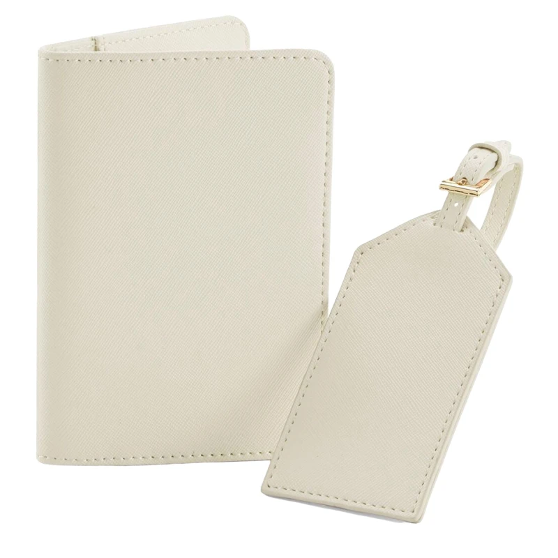 Image of Bagbase Mens Boutique Passport Holder & Luggage Tag Set in Natural Natural Male One Size