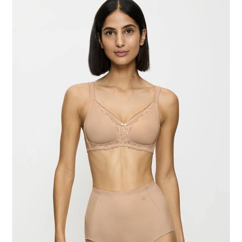Image of Triumph Modern Lace + Cotton Bra Without Underwiring beige Polyamide 38B