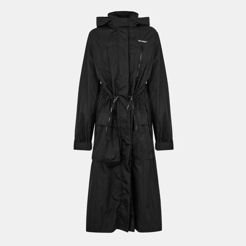 Image of Off White Womens Oversized Insulated Short Puffer Jacket Black/White female 4 (3XS)