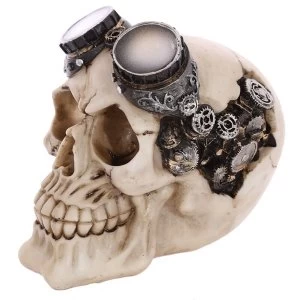 Image of Gothic Steam Punk Skull Decoration with Goggles