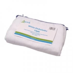 image of 2Work White Dishcloth 300x400mm White Pack of 10