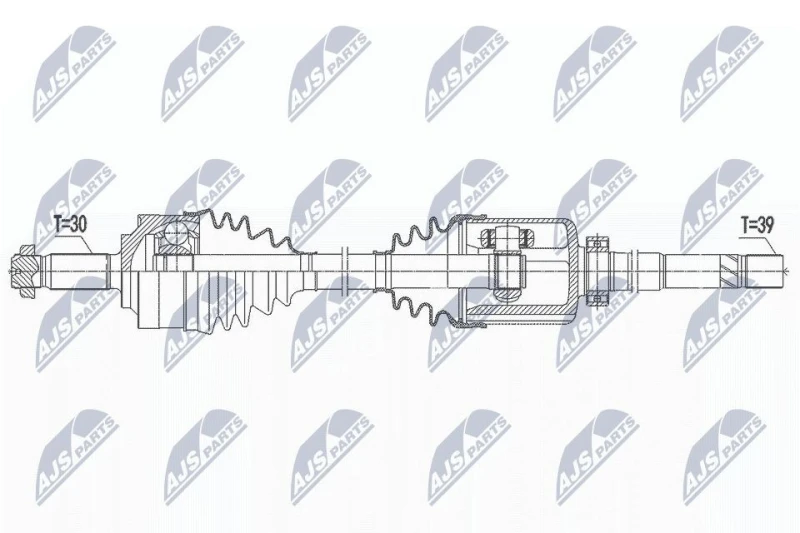 Image of NTY NPW-ME-152 Drive shaft Manual Transmission, Front Axle Right Drive Shaft (13)