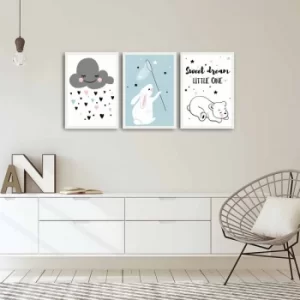Image of 3PBCT-02 Multicolor Decorative Framed MDF Painting (3 Pieces)