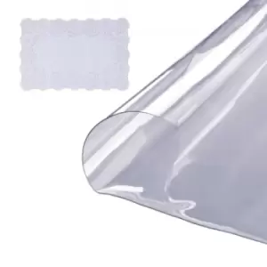 Image of VEVOR Clear Table Cover Protector, 48 inch/1230 mm Round Table Cover, 1.5mm Thick PVC Plastic Tablecloth, Waterproof Desktop Protector for Writing Des