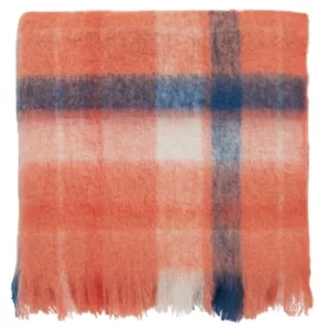 image of Joules Woodland Rust Woven Check Throw Rust