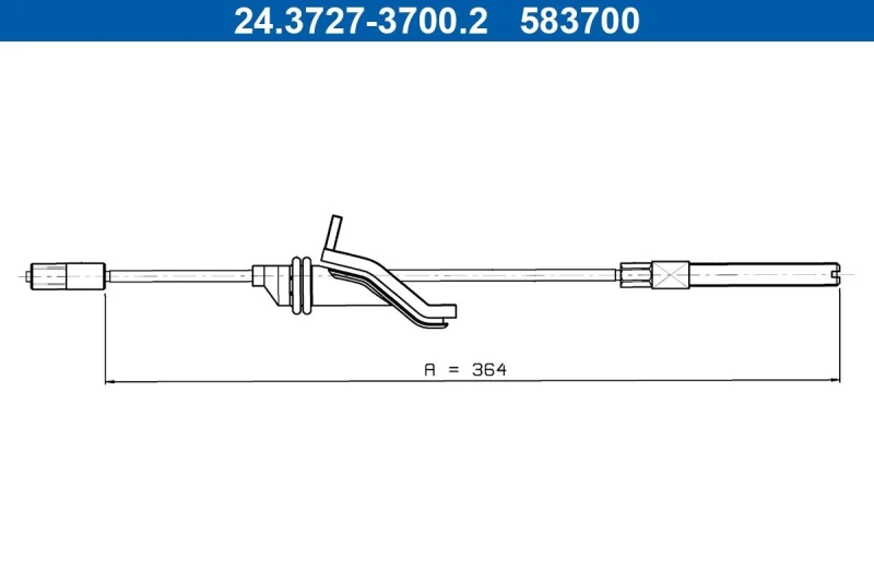 Image of ATE 24.3727-3700.2 Brake Cable 364mm Cable,parking brake (124)