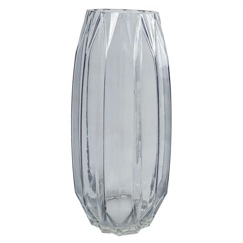 Image of Leaf 30cm Clear Contemporary Glass Vase White unisex