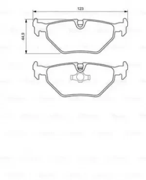 Image of Bosch 0986424667 BP383 Brake Pad Set Disc Brake Rear Axle