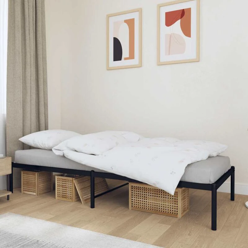 Image of VIDAXL Metal Bed Frame without Mattress Black 75x190cm Vidaxl 8720845720780