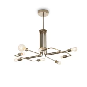 image of Triumph 8 Light Multi Arm Ceiling Pendant Light Antique Brass