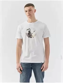 image of Pretty Green Frontman Logo T Shirt - White Size M Men