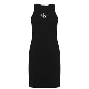 image of Calvin Klein Jeans Mono Tank Dress - BEH CK BLACK