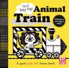 Image of First Baby Days: Animal Train : A high-contrast, fold-out board book