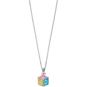 image of Childrens D For Diamond Sterling Silver Alphabet Block Necklace