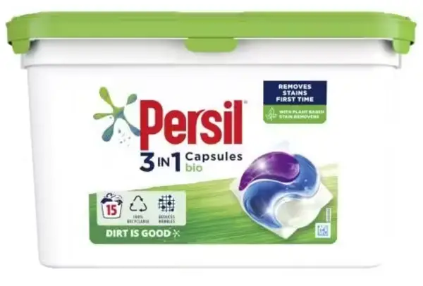 image of Persil 3-in-1 Bio Washing Capsules 15x Washes