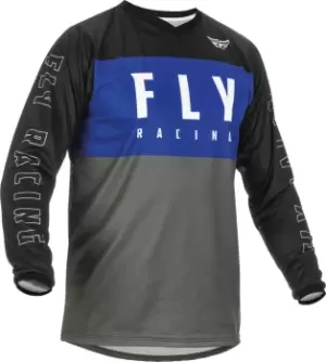 Image of Fly Racing F-16 Motocross Jersey, black-grey-blue, Size 2XL, black-grey-blue, Size 2XL