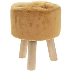 Image of Mustard Velvet Stool By Lesser & Pavey