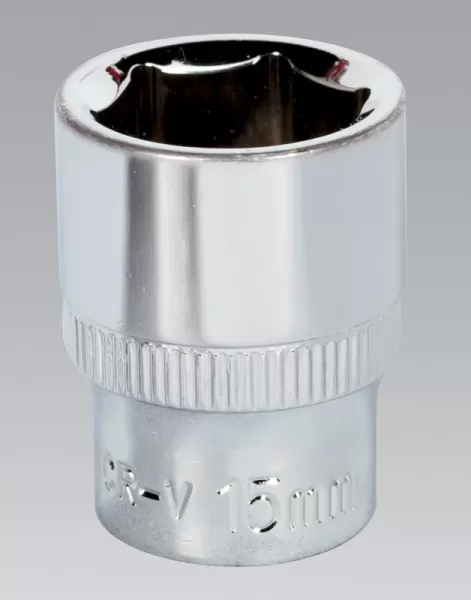 Image of Genuine SEALEY SP3815 WallDrive® Socket 15mm 3/8Sq Drive Fully Polished