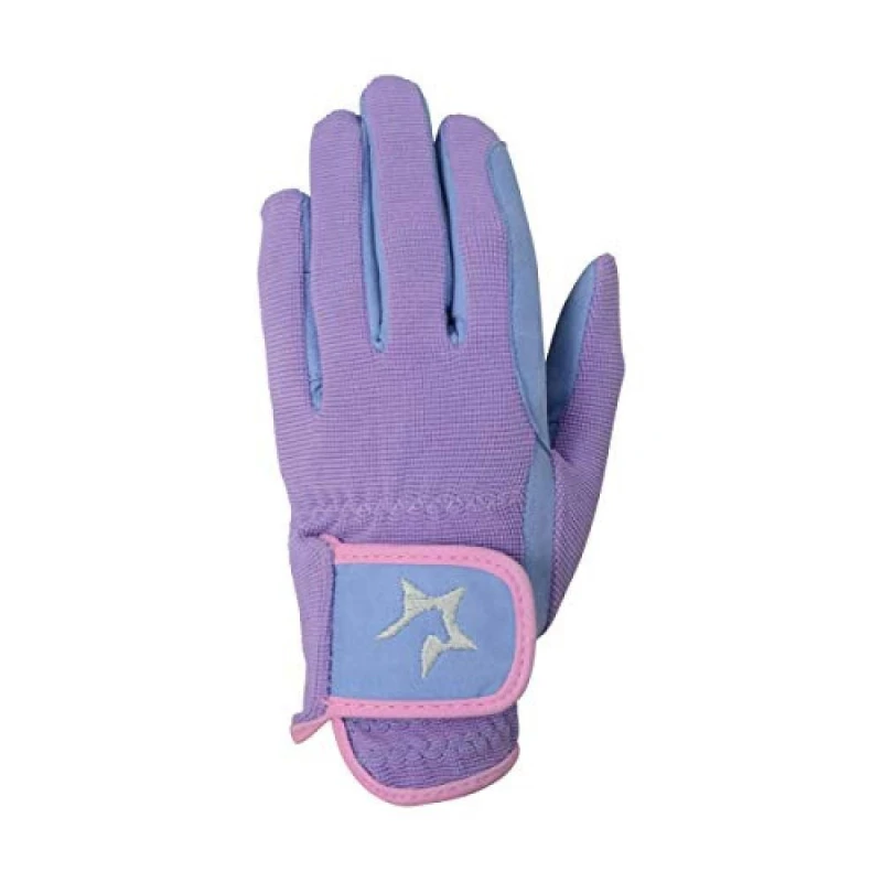 Image of Hy5 Children Zeddy Riding Gloves in Lavender Size: XL Lavender Unisex XL