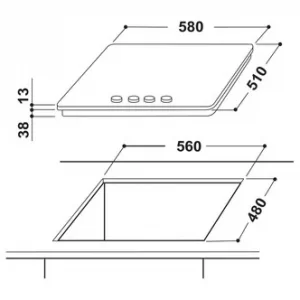 image of Indesit THA642IX 4 Burner Gas Hob