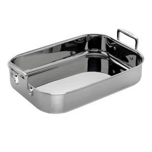 image of Le Creuset 3-Ply Stainless Steel Rectangular Roaster 35cm