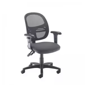 image of Jota Mesh medium back operators chair with adjustable arms - Blizzard