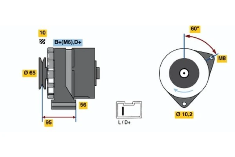 Image of Alternator Bosch 0 986 034 830