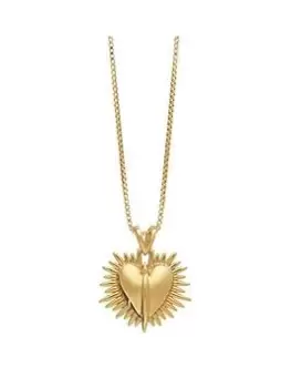 image of Rachel Jackson London Electric Deco Gold Heart Necklace, Gold, Women