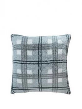 Image of Gallery Faux Fur Check Cushion