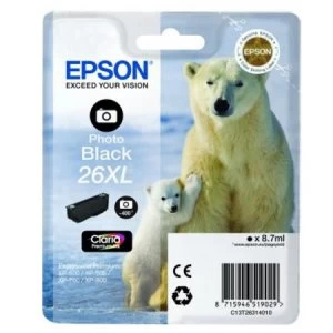 Image of Epson Polar Bear 26XL Photo Black Ink Cartridge