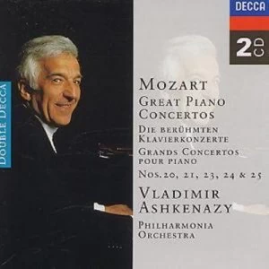 Image of Mozart Great Piano Concertos Nos 20 21 23 24 and 25 by Wolfgang Amadeus Mozart CD Album