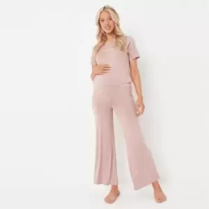 image of Missguided Script Nightwear Trouser Set - Pink