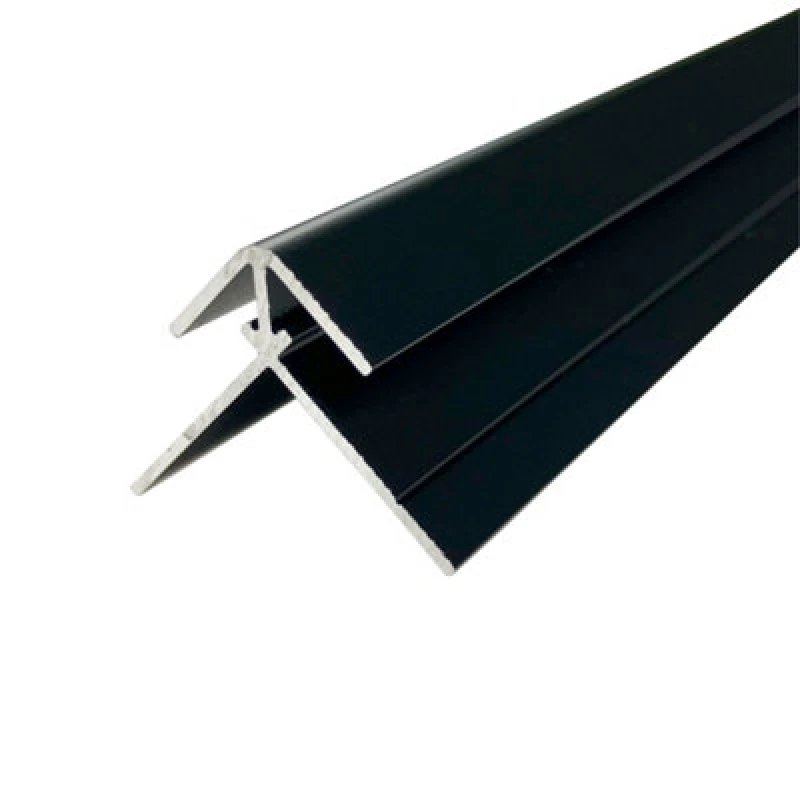 Image of Splashwall Panel External Corner Joint (L)800mm (W)31mm (T)4mm - Matt Black