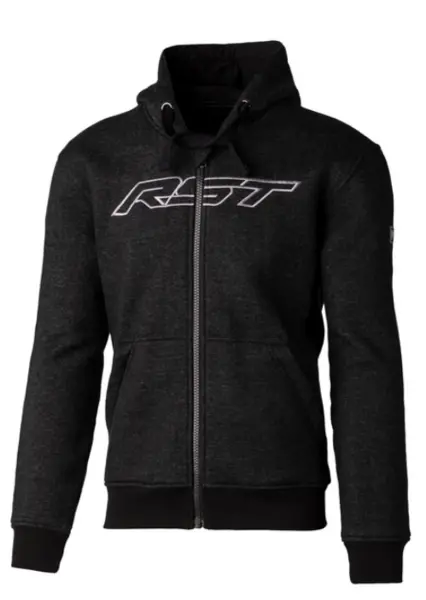 Image of RST Zip Through Logo CE Textile Hoodie Men Black 42