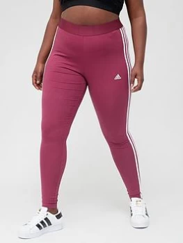 image of adidas Essentials 3 Stripes Legging (Plus Size) - Dark Red, Dark Red, Size 1X, Women