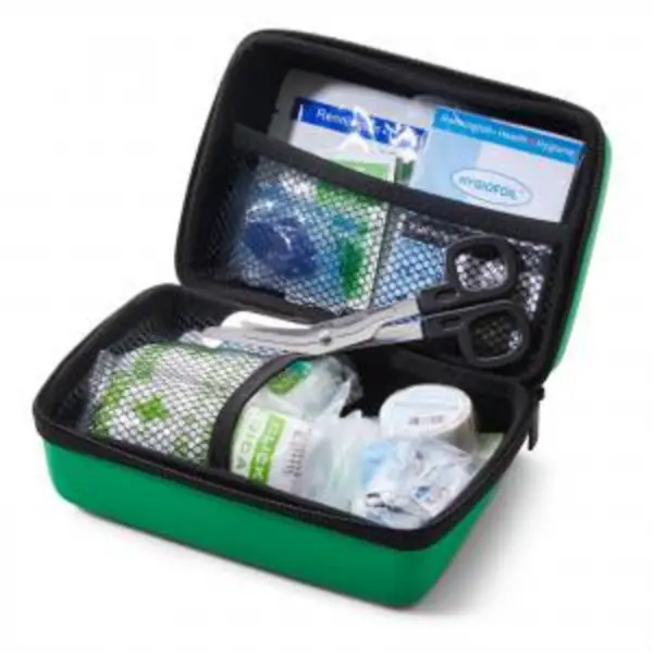 image of Click Medical Bs8599-1 Travel First Aid Kit In Small Feva Case Green