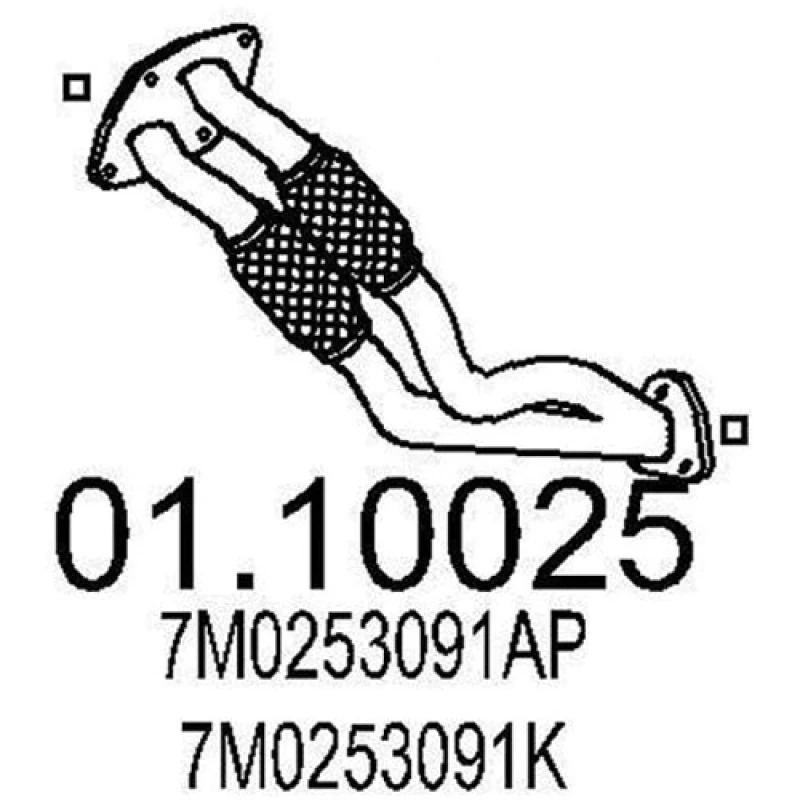 Image of MTS 01.10025 Exhaust Pipe Front, Length: 620mm Exhaust Pipe (17)