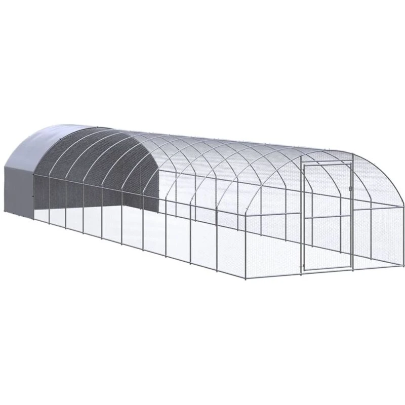 Image of VIDAXL Outdoor Chicken Coop 3x12x2 m Galvanised Steel Vidaxl 8720286845004