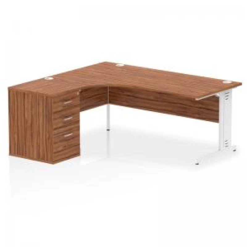 Image of Dynamic Office Solutions Impulse 1800mm Cable Managed Left Crescent Desk Workstation I004128