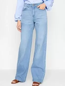 Image of Long Tall Sally Light Wash Wide Leg Jean 36 Inch, Blue, Size 22, Women