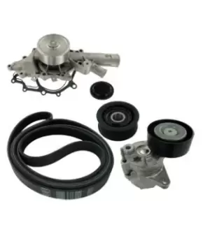 Image of SKF Water Pump + V-Ribbed Belt Kit VKMC 38021 MERCEDES-BENZ,C-Klasse Limousine (W203),C-Klasse T-modell (S203),CLK (C209),C-Klasse Sportcoupe (CL203)