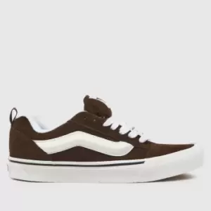 Image of Vans knu skool trainers in brown & white