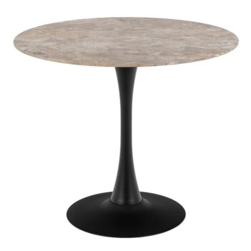Image of Furniture To Go Malta Ceramic Round Dining Table Brown/black 90X75 Cm