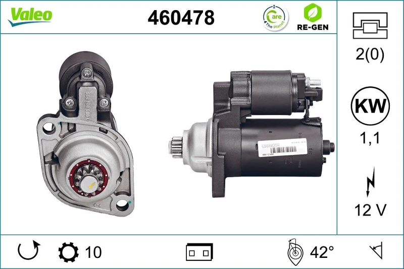 Image of Starter motor VALEO 460478