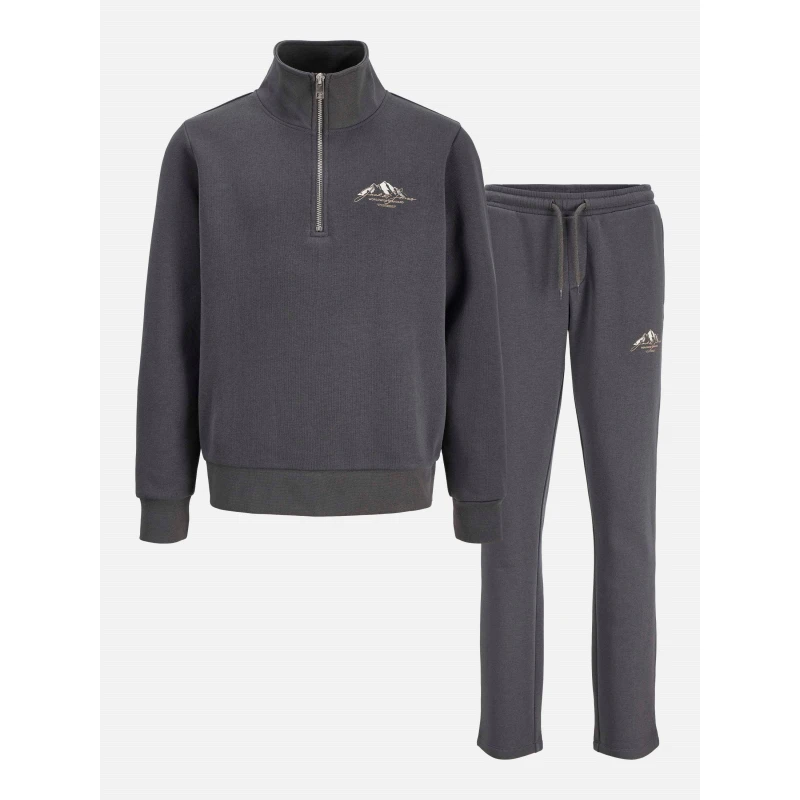 Image of Jack and Jones Kids Mountain Quarter Zip Fleece Tracksuits Asphalt male 8 Years