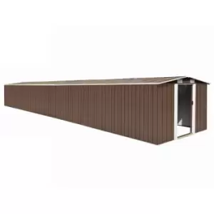 image of Garden Shed 257x990x181cm Galvanised steel Brown - Brown - Vidaxl