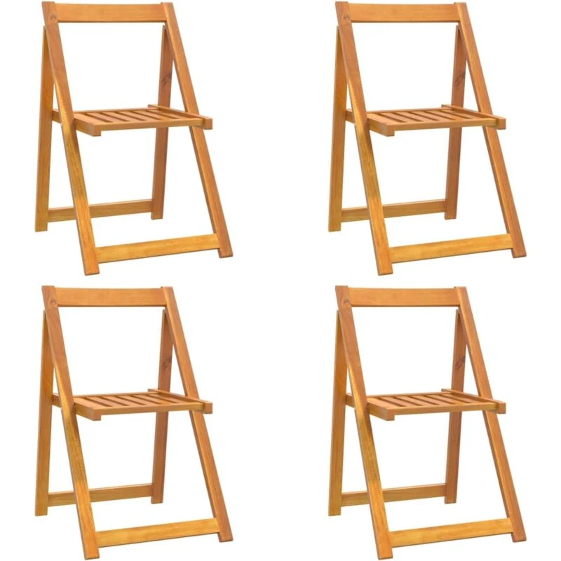 Image of VIDAXL Folding Garden Chairs 4 pcs Solid Wood Acacia Vidaxl 8720286980262